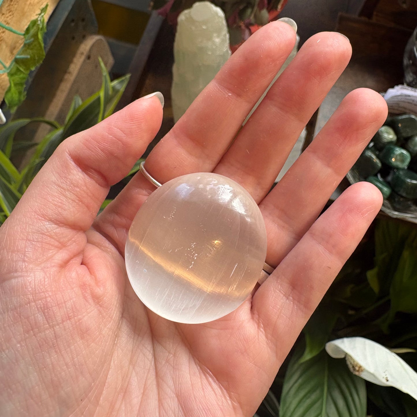 Selenite Palmstones