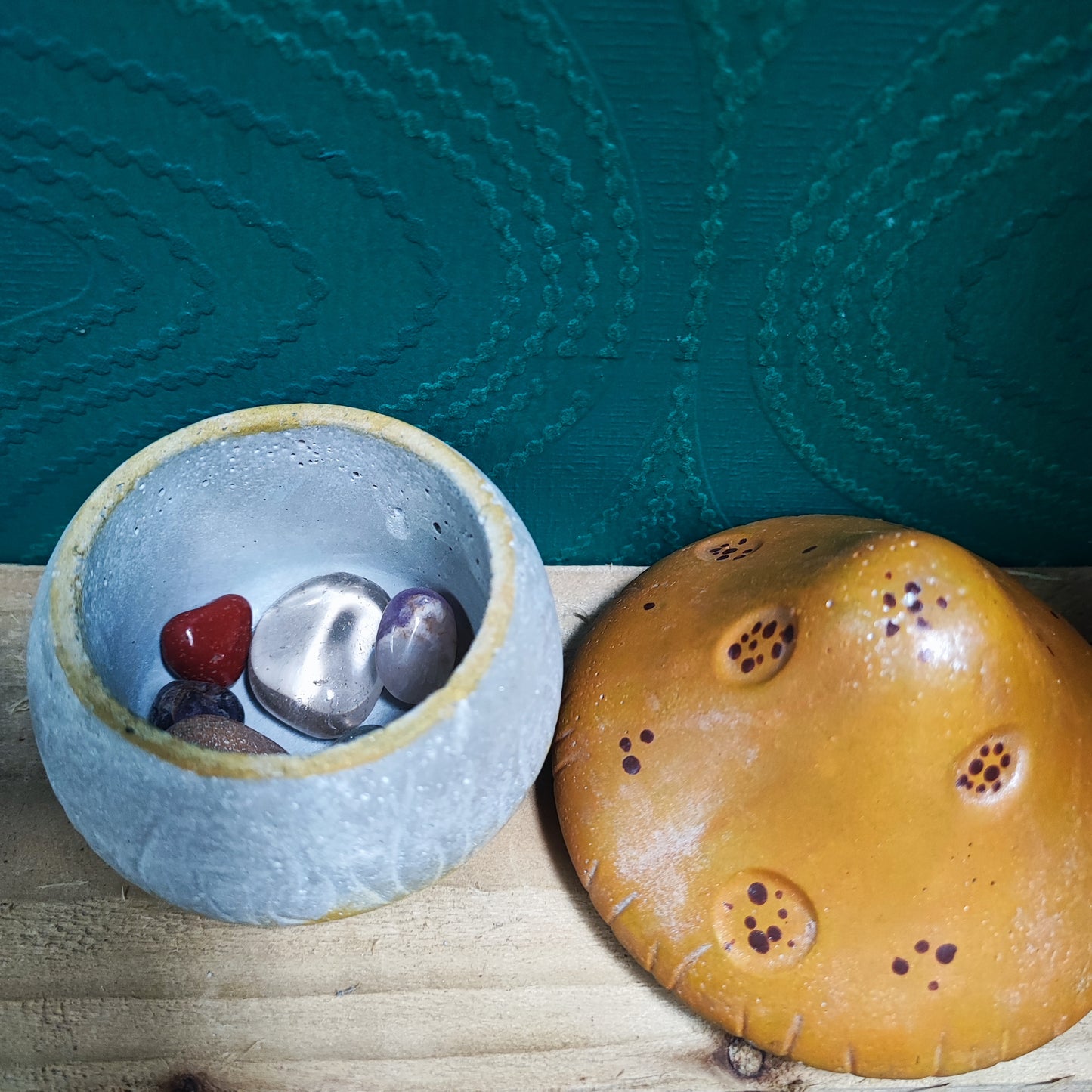 Concrete Mushroom Trinket Box