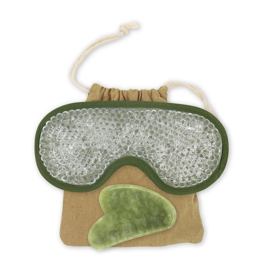 Gift Set - Thermocomfort Eye Mask and Green Jade Gua Sha Kit