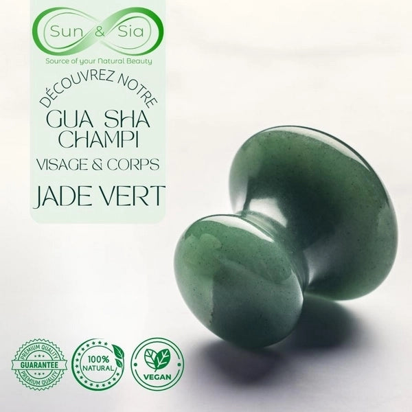 Gua Sha Mushroom - Green Jade