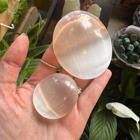 Selenite Palmstones