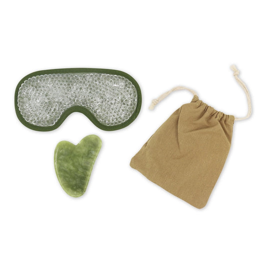 Gift Set - Thermocomfort Eye Mask and Green Jade Gua Sha Kit